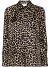 Max Mara Seidenhemd Mit Leoparden-print In Neutrals