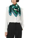 Max Mara Printed Silk Twill Square Scarf In Green