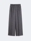 Max Mara Printed Silk Vischio Pant In Blue