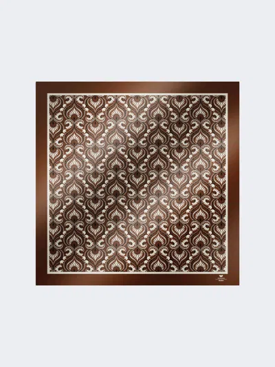 Max Mara Printed Silk Yoke In Brown