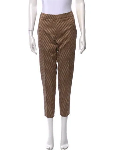 Pre-owned Max Mara Printed Skinny Leg Pants In Neutral