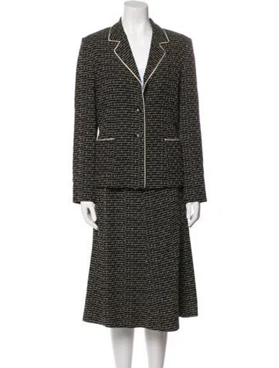 Pre-owned Max Mara Printed Skirt Suit In Black