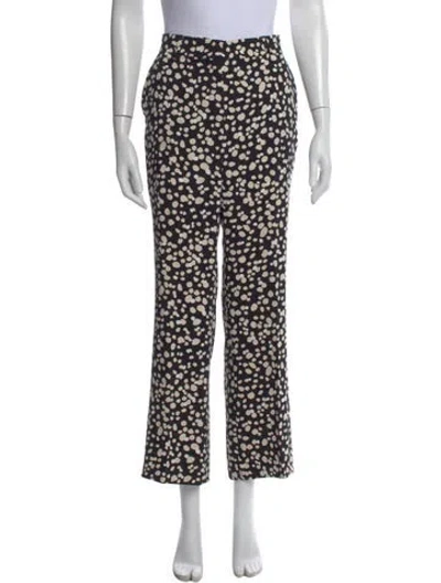 Pre-owned Max Mara Printed Straight Leg Pants In Black