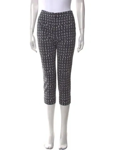 Pre-owned Max Mara Printed Straight Leg Pants In Blue