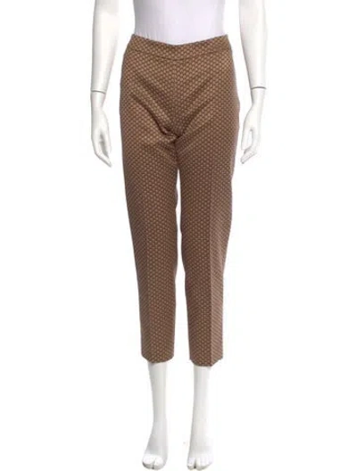 Pre-owned Max Mara Printed Straight Leg Pants In Brown