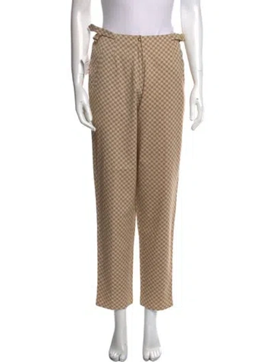 Pre-owned Max Mara Printed Straight Leg Pants In Neutral
