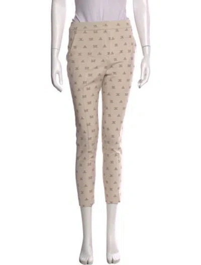 Pre-owned Max Mara Printed Straight Leg Pants In Neutral