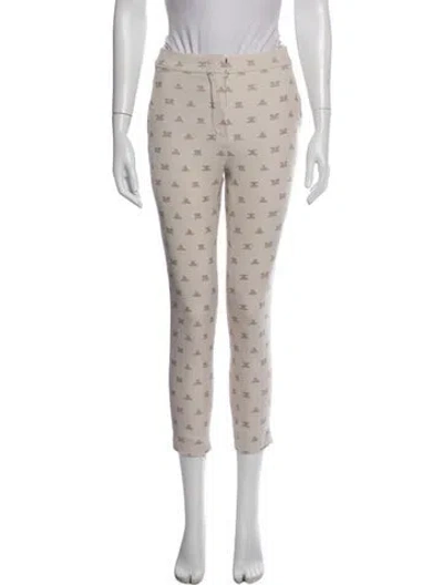 Pre-owned Max Mara Printed Straight Leg Pants In Neutrals