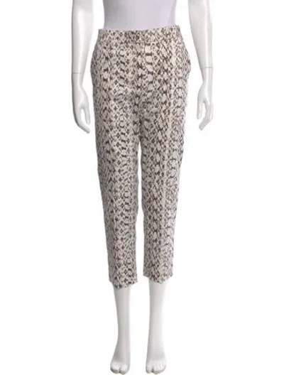 Pre-owned Max Mara Printed Straight Leg Pants In White