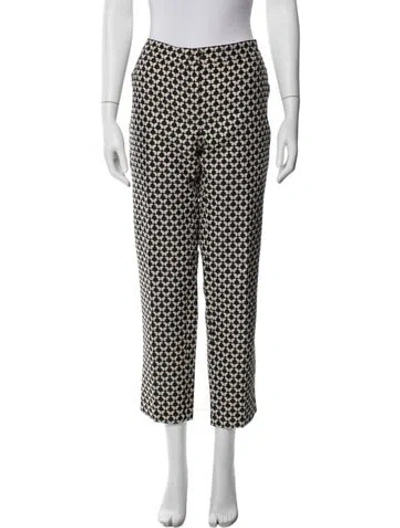 Pre-owned Max Mara Printed Straight Leg Pants In White