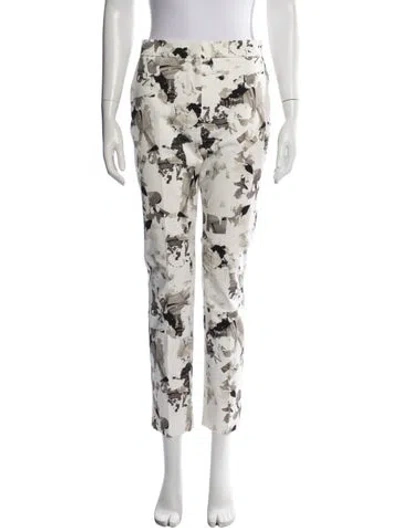 Pre-owned Max Mara Printed Straight Leg Pants In White