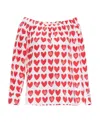 Max Mara Printed Strapless Blouse In Red
