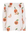 Max Mara Printed Strapless Blouse In Red