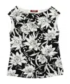 Max Mara Printed T-shirt With Round Neck In Black