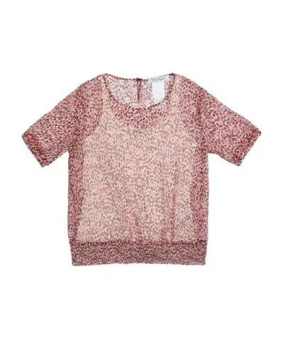 Max Mara Printed T-shirt With Round Neck In Multicolor