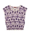 Max Mara Printed T-shirt With Round Neck In Purple
