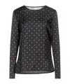 Max Mara Printed Tops In Black