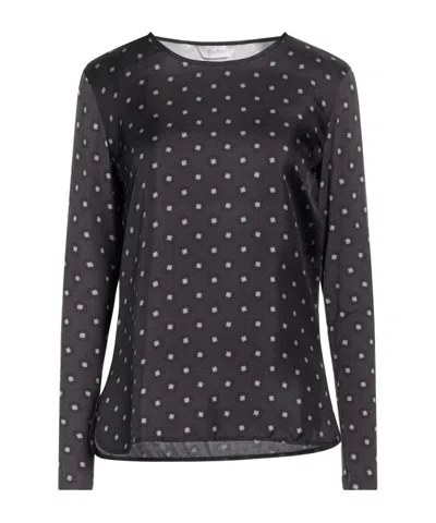Max Mara Printed Tops In Black