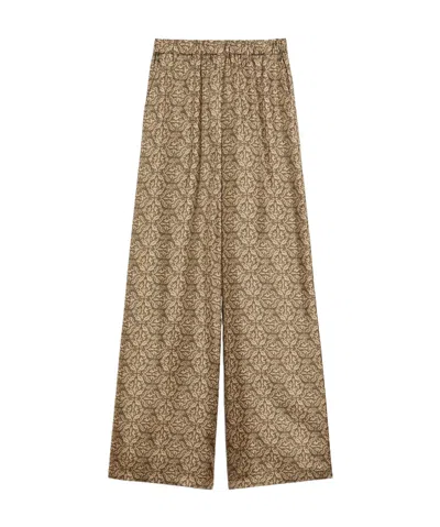 Max Mara Printed Trousers In Brown