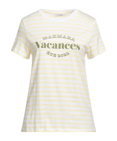 Max Mara Printed T-shirt In Yellow