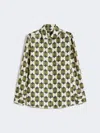 Max Mara Printed Twill Shirt In Green