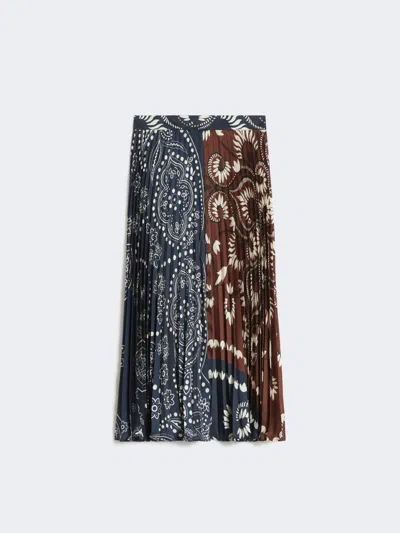 Max Mara Printed Twill Skirt In Brown
