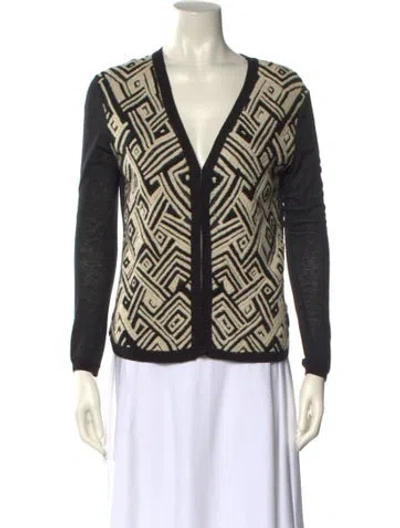 Pre-owned Max Mara Printed V-neck Sweater In Multi