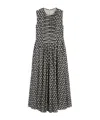 Max Mara Cotton Voile Printed Midi Dress In Black