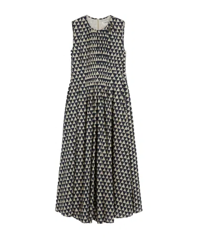 MAX MARA PRINTED VOILE MIDI DRESS