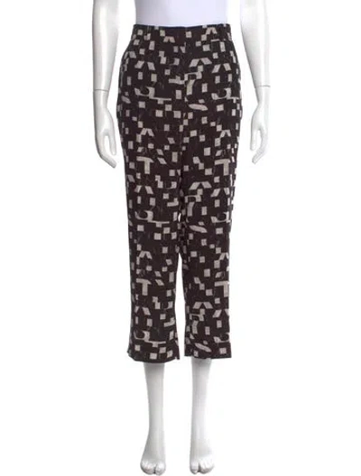 Pre-owned Max Mara Printed Wide Leg Pants In Black