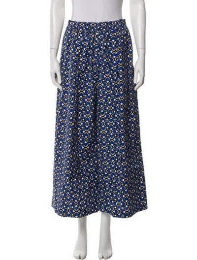 Pre-owned Max Mara Printed Wide Leg Pants In Blue