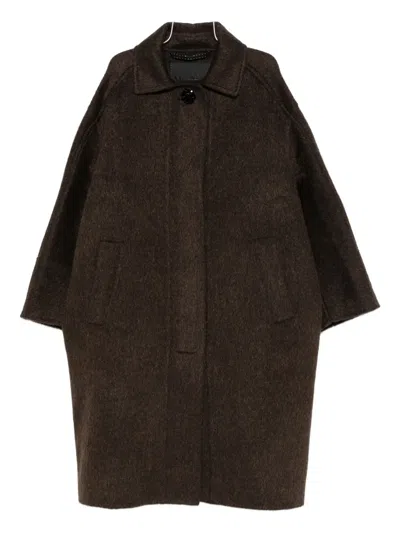Max Mara Prosit Buttoned Coat In Brown