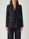 Max Mara Wool Blend Double-breasted Blazer In Blue