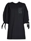 Max Mara Puff-sleeve Mini Dress In Black