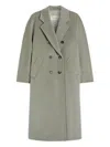 Max Mara Madame Wool Blend Double Breast Coat In Gray
