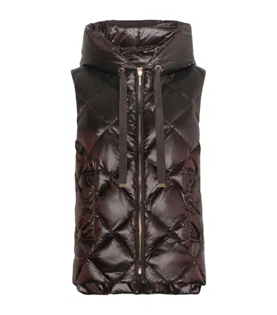 Max Mara Puffer Gilet In Brown