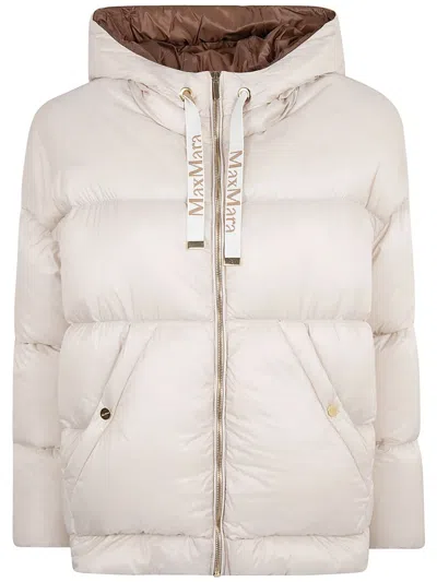 Max Mara Puffer Hooded Dow Jacket In Brown