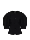 Max Mara Puff-sleeve Button-up Jacket In Black