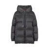 Max Mara Puffy Grey Down Jacket With Adjustable Hood In Gray