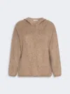 Max Mara Pull À Capuche En Cachemire Gratté In Argile