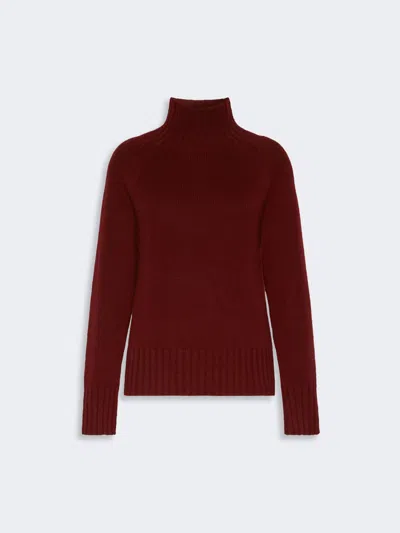 Max Mara Pull À Col Roulé En Fil De Laine Et Cachemire In Bordeaux