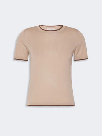 Max Mara Pull À Manches Courtes En Fil De Laine In Pink