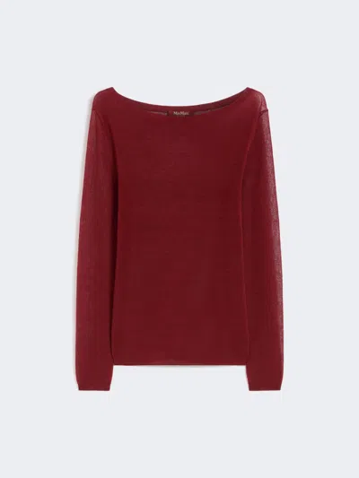 Max Mara Pull Ajusté En Coton Mélangé In Burgundy