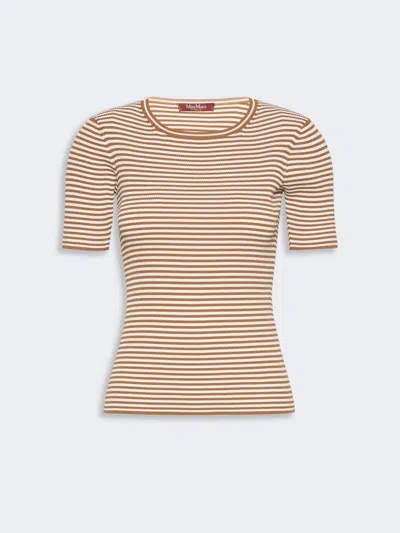 Max Mara Pull Ajusté En Crêpe De Viscose In Brown