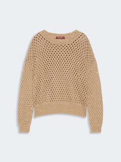 Max Mara Studio Mstgeyser Sequinned Boxy Sweater In Brown