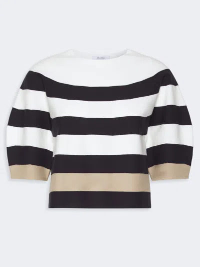 Max Mara Pull Court En Fil De Viscose In Blue