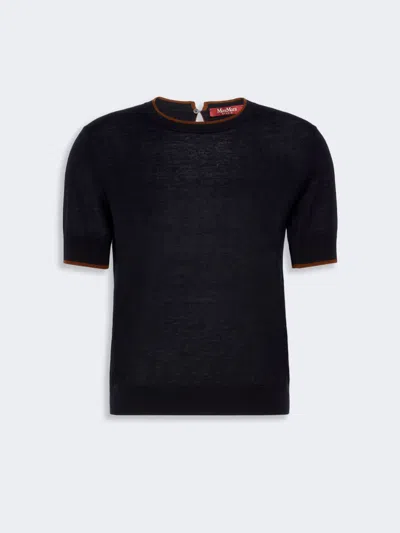 Max Mara Pull En Fil De Laine Et Soie In Black