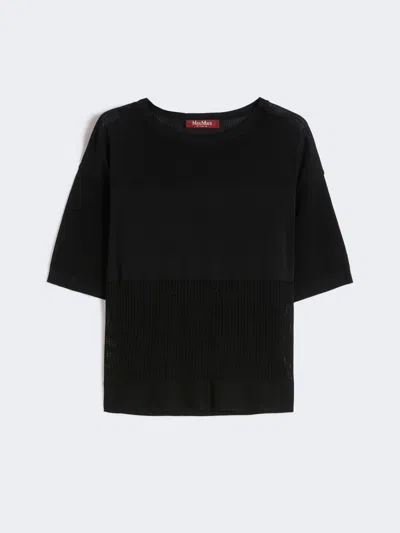 Max Mara Pull En Fil De Viscose In Black