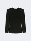 Max Mara Pull En Fil De Viscose Mélangée In Black