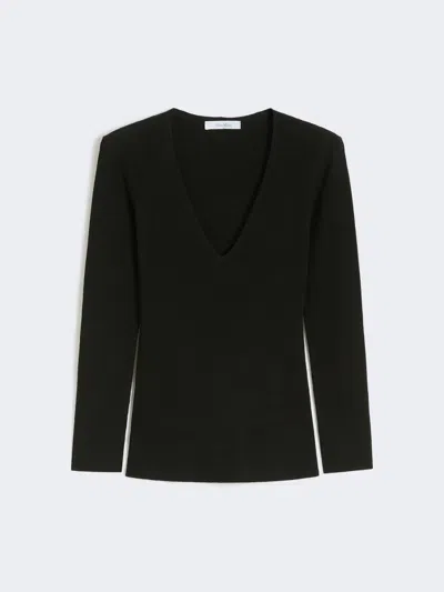 Max Mara Pull En Fil De Viscose Mélangée In Black
